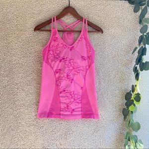 Zella Workout Cross Tank Top Pink Size Large